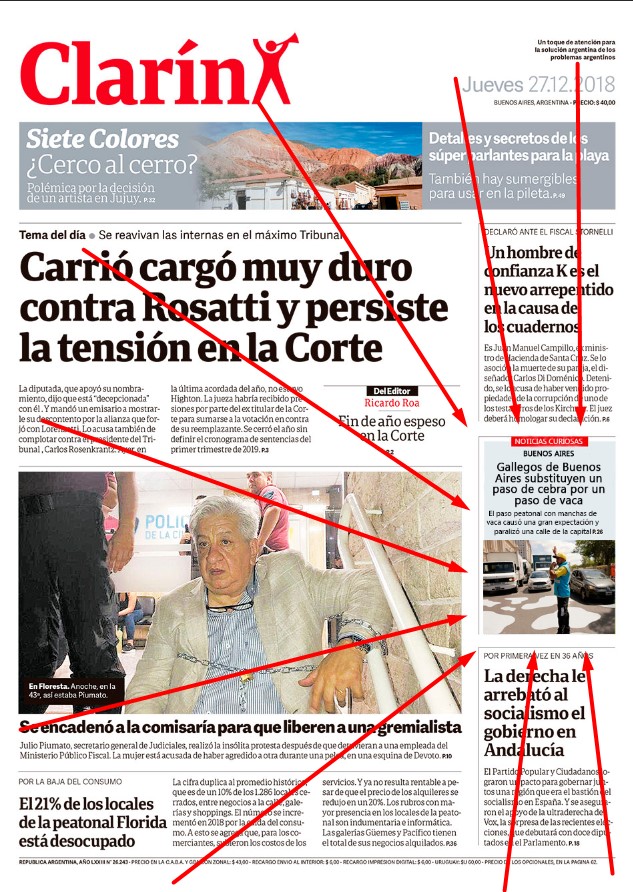 Gallegos de Buenos Aires substituyen un paso de cebra por un paso de vaca